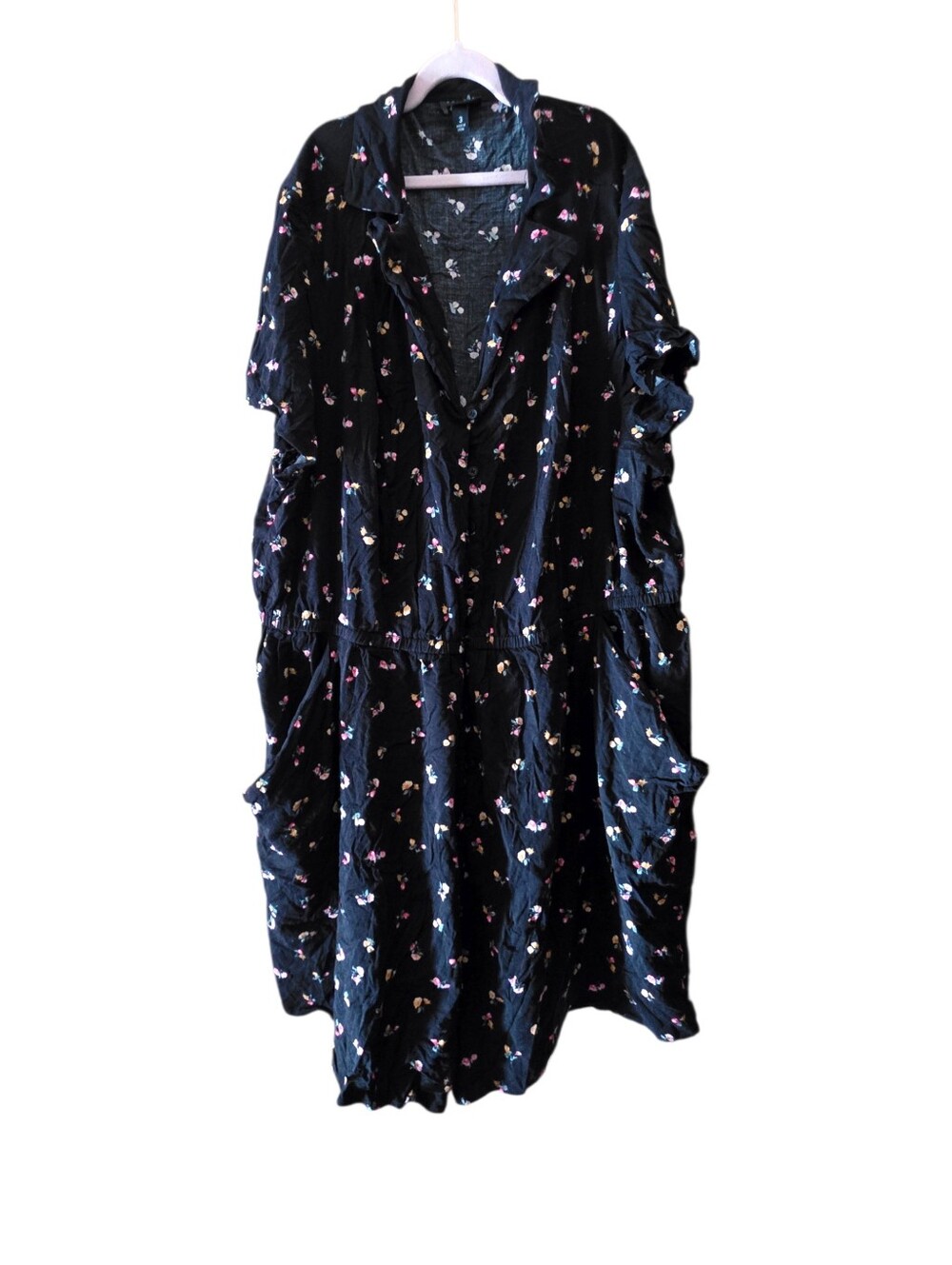 Torrid size 3 black floral button down romper